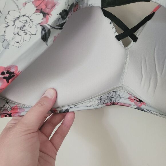 Torrid Dream Wire-Free Boost Push-Up Bra in Frida Floral Pearl Blue Size 42D - Picture 5 of 12